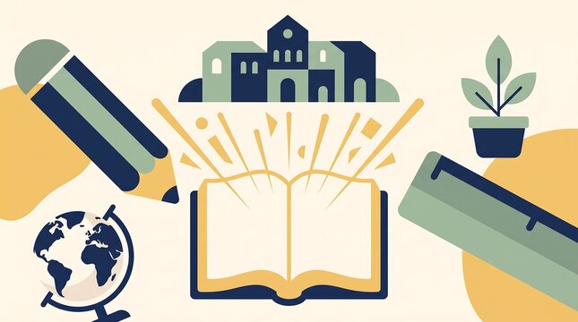 Flat Vector Illustration of Education and Learning Concepts.