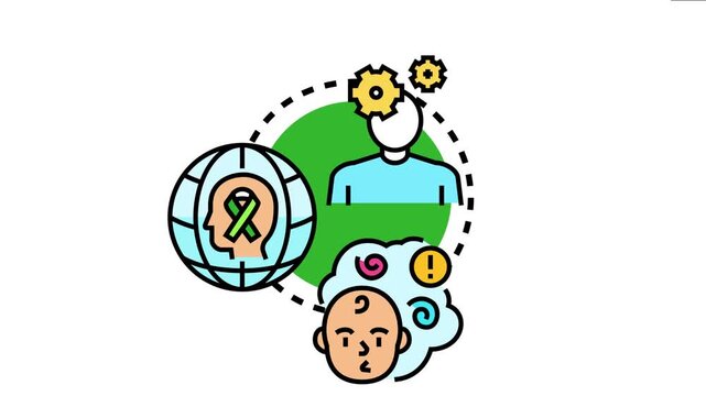 Autism spectrum disorder concept depicting individual cognitive differences, global awareness, and neurodiversity in childhood development, highlighting diverse thinking patterns