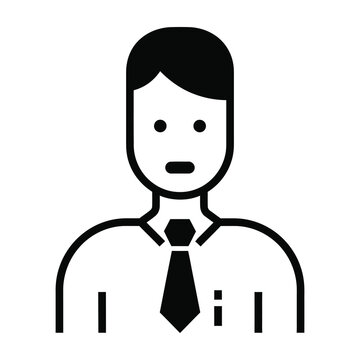 Businessman icon illustration simple line drawing