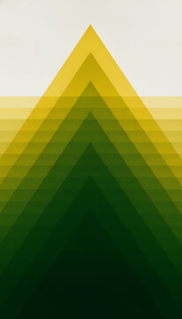 Green Minimalist Art Abstract Background with Geometric Triangle