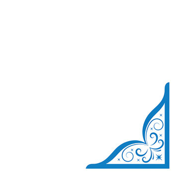 Blue Corner Frame Featuring a Swirl Border Illustration for Elegant