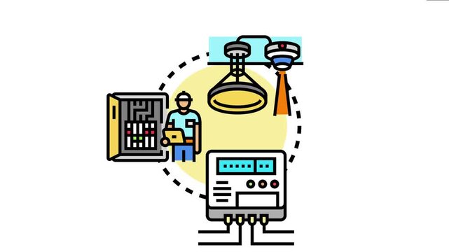 Engineer working with control panel for smart building energy management, optimizing consumption and tracking utility usage with modern digital technology