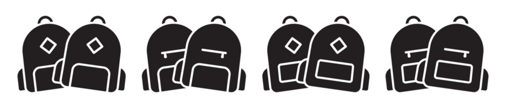 Backpack icon. School bag icon, vector illustration