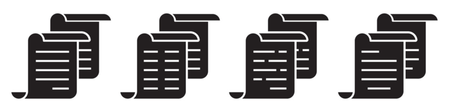 Paper scroll text file document icon illustration