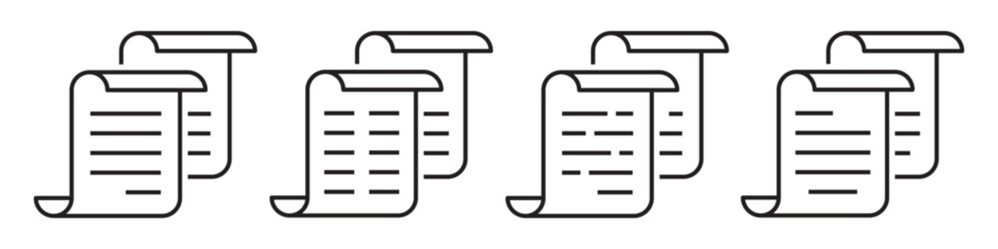 Paper scroll text file document icon illustration