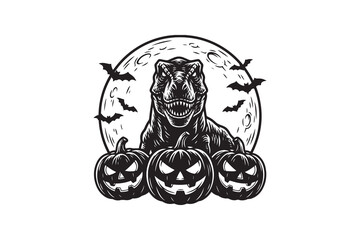Halloween TRex Dinosaur Vector © somaiya