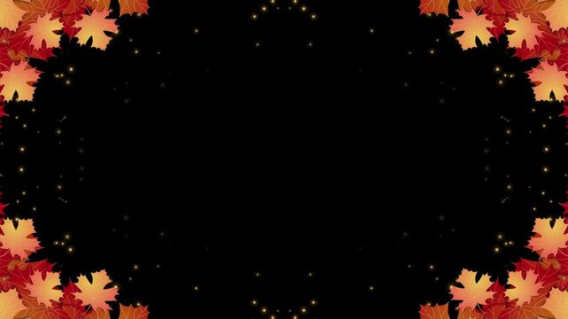 autumn maple leaves on transparent background