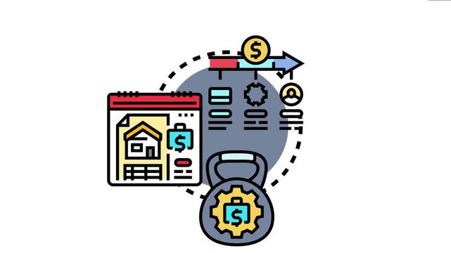 Automated monthly payment plan concept illustrates efficient financial management. Showing a calendar with home payments and a system handling recurring financial obligations through digital processes