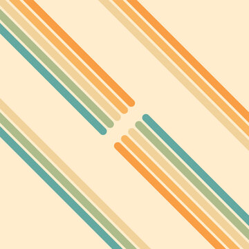 Abstract background of rainbow groovy Wavy Line design in 1970s Hippie Retro style. Vector pattern ready to use for cloth, textile, wrap and other.