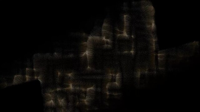 Floating Golden Organic Fur Texture Background