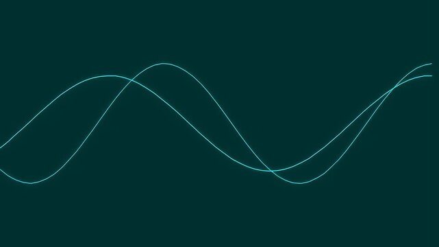 abstract cosmic strings glowing blue wavy lines motion background loop