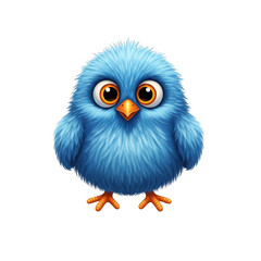Fototapeta premium Cute cartoon blue bird standing