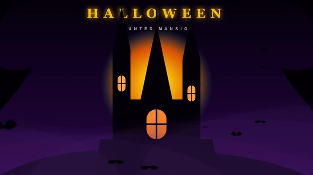 Halloween haunted mansion coming soon spooky teaser animation