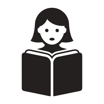 Woman reading book with surprised expression close up