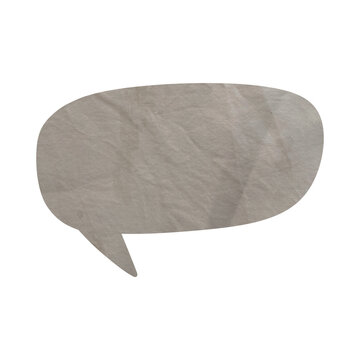 Paper speech bubble cutout on transparent background