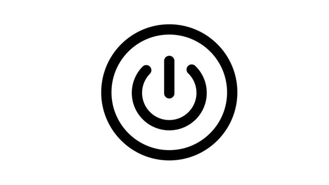 Power On Off Line Animation Icon Video &ndash; Switch Button Motion Graphic