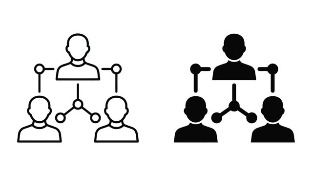 Business hierarchical structure organization chart vector icons with hierarchy