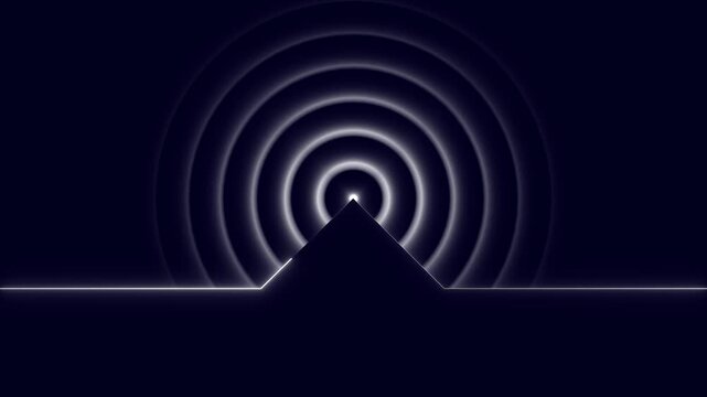 Concentric rings light animation radiates with a sharp geometric peak. Futuristic glowing tunnel motion fills this rings light animation. Mysterious cyber backdrop powers the rings light animation.
