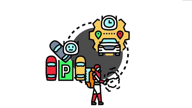 Autonomous operation system conceptualizing smart city transportation, self driving vehicles, shared micromobility, robot delivery, and automated services with artificial intelligence