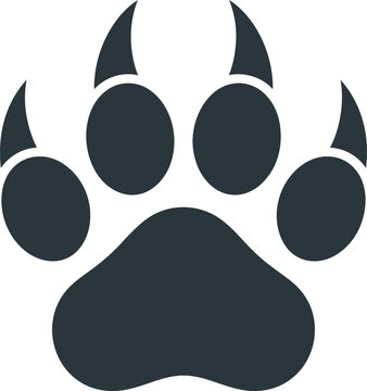 Fierce animal paw print icon featuring sharp claw marks in a minimalist flat vector style on a clean white background