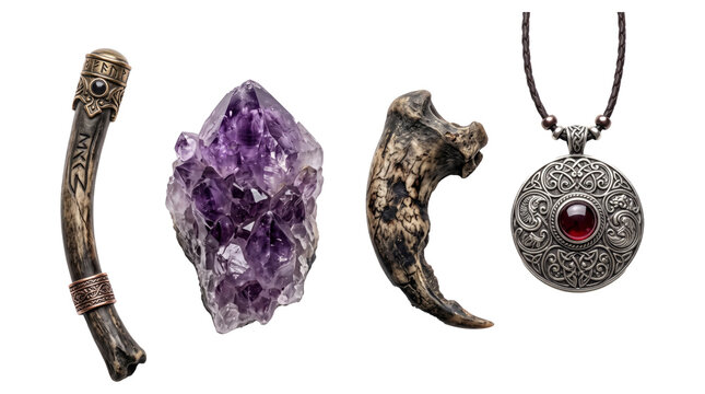 Handcrafted mystical pendant talon amethyst crystal wand collection.