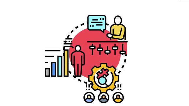 Image individuals with varying skill levels undergoing evaluation, measuring professional performance, and analyzing results for improvement and competency development