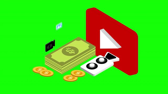 Digital Payment and Financial Transaction Concept with Money, Coins, Card, Document and Electronic Transfer
