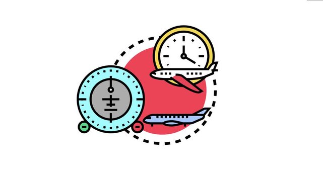 Aviation orientation concept aircraft navigation, flight planning, time management, and airport operations with elements and instruments
