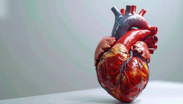 Detailed Anatomical Model of a Human Heart Representing Cardiovascular Health and Medical Science Education
