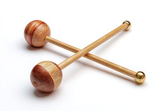Pair of Vibraphone Mallets on White Background