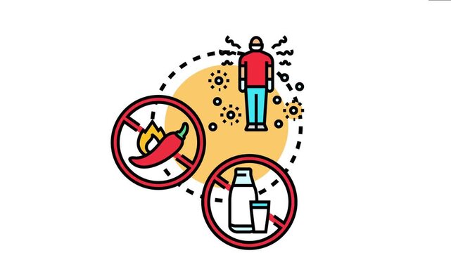 Person wearing a medical mask prevents sickness by avoiding trigger foods like spicy chili peppers and dairy products, promoting health and wellness with dietary precautions