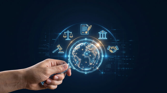 Labor rights protection law justice compliance contract arbitration agreement Human hand touch digital. legal law justice compliance. workplace employment safety, human management policy contract