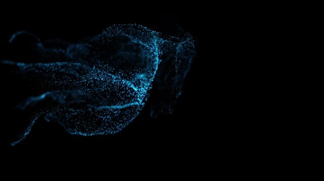 Minimal white particles scattered across darkness with generous negative space