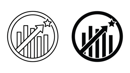 Obraz premium Business growth and financial success achievement icons with business, strategy