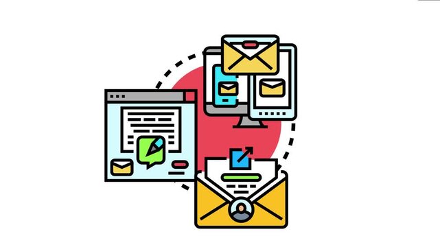 Business to business cold email campaign strategy for communication, marketing, and sales outreach, involving sending messages to potential clients and managing digital correspondence across devices