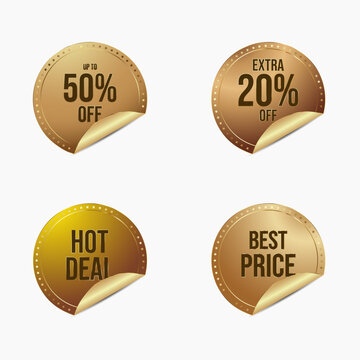 Vector discount tags for retail sales, promotions, and limited-time offers
