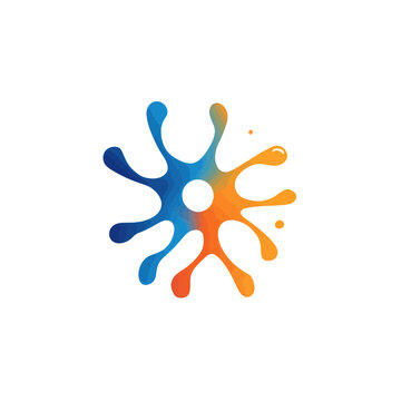 Colorful Abstract Splash Icon Design Isolated