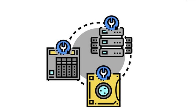 Backup system diagram data protection, recovery, and storage across remote servers, local machines, and external hardware devices for cybersecurity and information technology