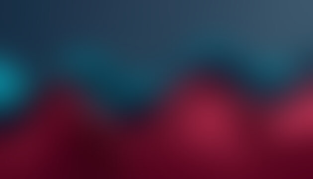Abstract blurred gradient background, dark red and teal blue soft wave texture, moody cinematic lighting for web design