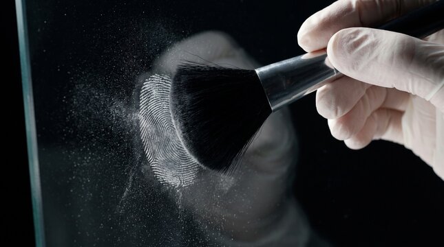Fingerprint Dusting Brush Used in Forensic Investigation