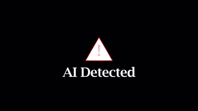  Animated AI Detected Warning Animation  in 4K animation with alpha channel  Alert Icon with  Screen, Pulsing Caution Sign on transparent background 