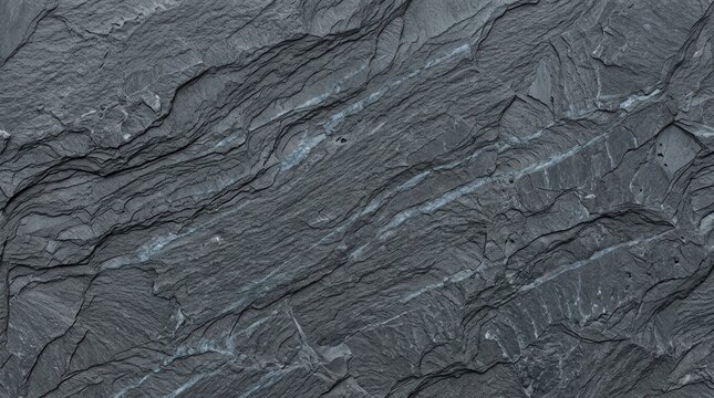 Dark natural slate stone texture background with rough mineral surface and grey patterns
