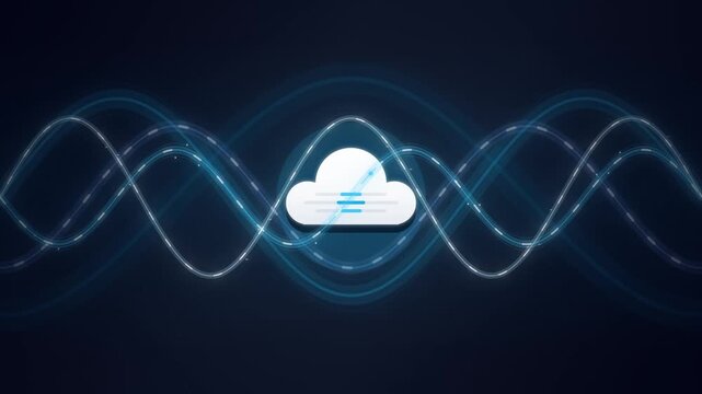 Abstract Digital Data Ribbon Waves Flowing Through Cyberspace Network Technology Motion