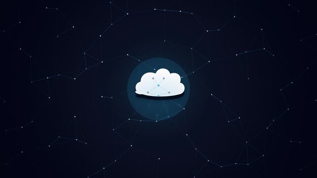 Digital Mesh Network Topology Connecting Global Data Nodes and Virtual Server Systems Motion