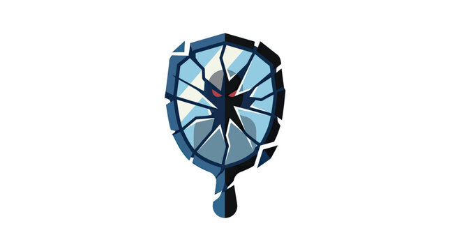 Broken Mirror With Evil Eye Icon