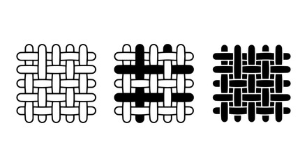 Fototapeta premium Textile Weave Patterns, Fabric Texture Icons, Simple Textile Design Elements