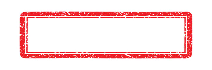 Fototapeta premium Red rectangular rubber stamp frame with a distressed grunge texture