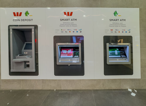 11 August 2026 St George WestPac Bank ATM Machine on Rhodes Shopping Mall Sydney NSW Australia