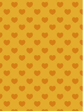 ブラウンとオレンジのハート柄パターン背景 / Warm Brown and Orange Heart Pattern Background