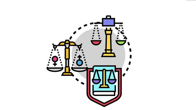 Law scales representing fairness, gender equality, and legal protection through jurisprudence and statutes, the fundamental principles of unbiased adjudication and rights